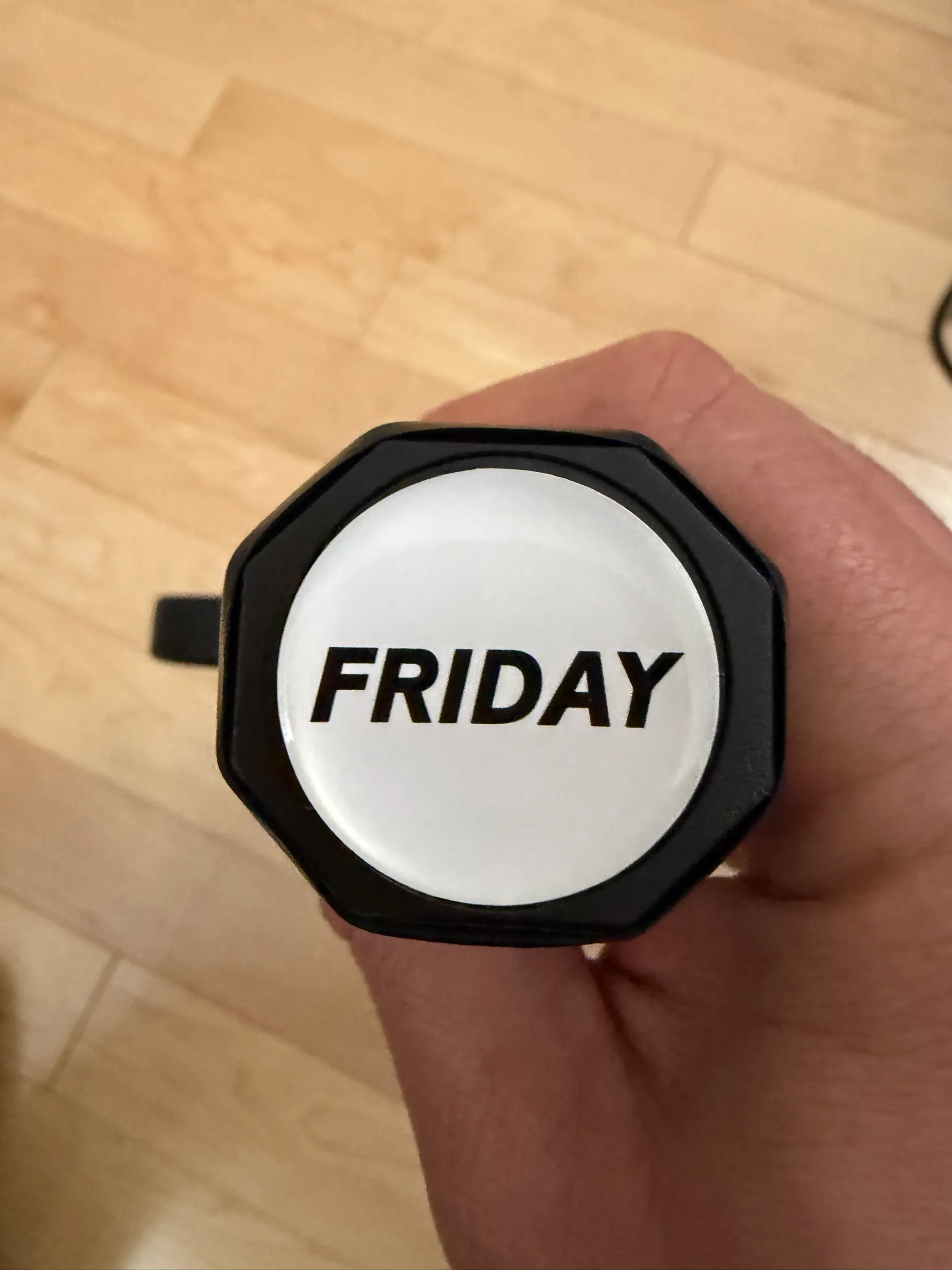 The Friday logo on the butt cap